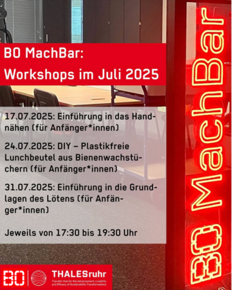 BO MachBar - Workshops im Juli 2025
